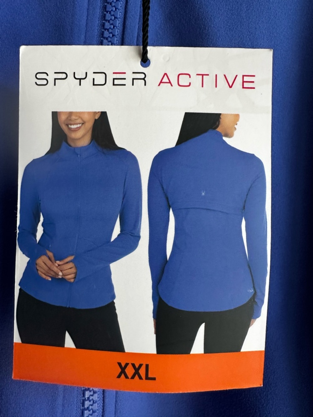 Spyder Active Women’s Blue Track Jacket Full Zip Mesh Zip Pockets XXL NWT - Picture 3 of 5